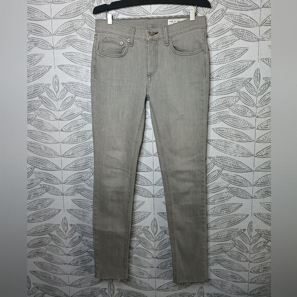 Rag & Bone Jeans Ankle Skinny Gray Frayed Hem Stretch Denim - Picture 7 of 7
